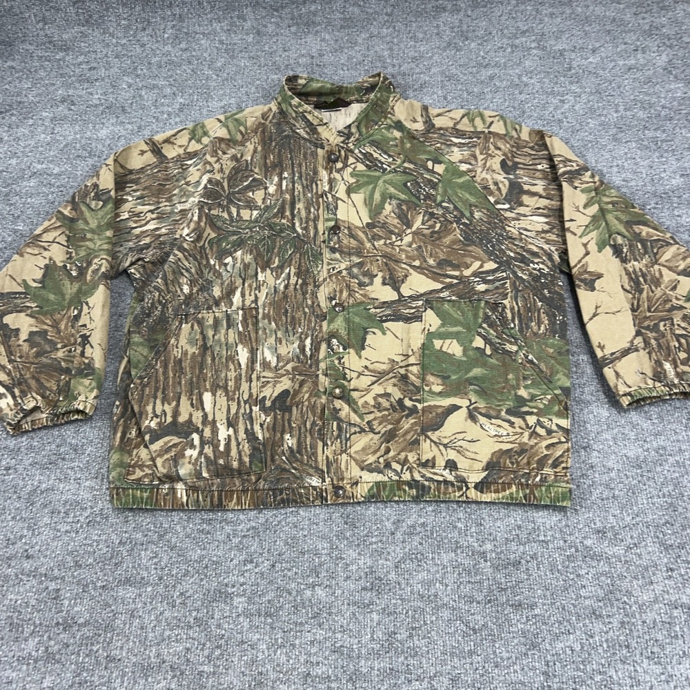 Vintage Liberty Shacket Men XL Realtree Camo USA Made Cotton Hunting Jacket